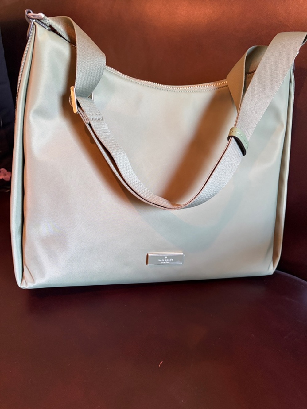 kate spade sage green shoulder bag with adjustable strap